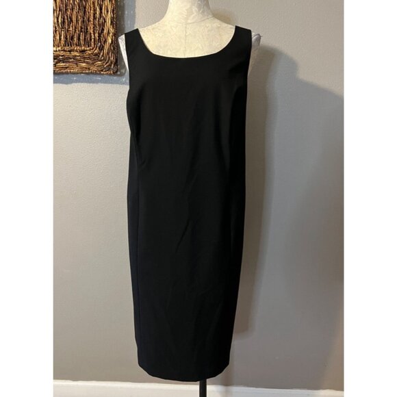 Tahari Dress Black 14W 14 W Stretch Sleeveless Classic Career Church Party - Picture 5 of 8